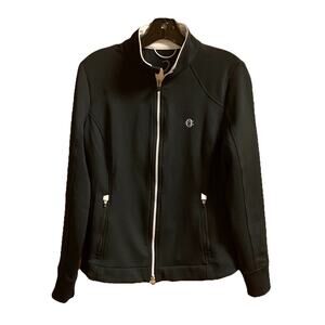 Womens Zero Restriction Medium Black Long Sleeve Logo Jacket Zip Pockets